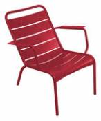 Fauteuil bas Luxembourg / Aluminium - Fermob rouge