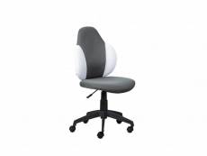 Fauteuil de bureau réglable en hauteur, avec assise en tissu doux gris et blanc, 58x56x92 / 102 cm 8052773576086
