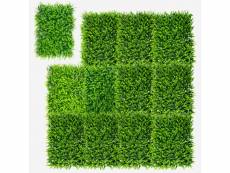 Giantex 12 panneaux de plantes artificiels 40x60cm protection uv pour jardin maison clôture et décorations de mariage vert