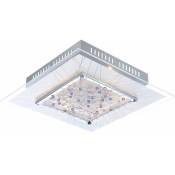 Globo - Plafonnier lumière salle à manger spots chrome cristaux carré noble