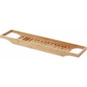 Jamais utilisé] Planche pour baignoire HHG 622, rack de dépose, support baignoire, bambou 5x67x15cm - brown