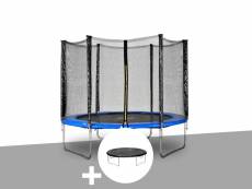 Kit trampoline jardideco cronos ø 3,66 m bleu + bâche de protection