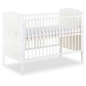 Klups - marsell Lit bébé à barreaux blanc avec motifs hiboux 120X60 cm