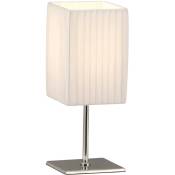 Lampe de table de haute qualité en métal chromé, textile blanc Globo bailey 24660