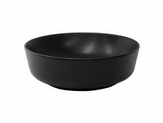 Lavabo en céramique noir mat vasque à poser ovale pour salle de bain ø415x135 mm 490006489