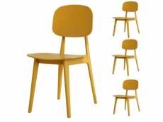 Lot de 4 chaises scandinaves jaunes modernes et confortable