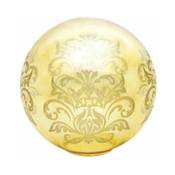 Ltde - Abat-jour boule en verre ambre avec dessin 14cm