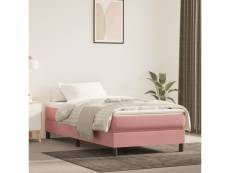 Matelas de lit relaxant à ressorts ensachés rose 80x200x20 cm velours