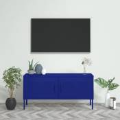 Meuble tv Bleu marine 105x35x50 cm Acier