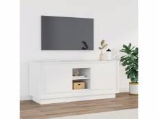 Meuble tv contemporain | banc tv armoire tv | blanc 102x35x45 cm bois d'ingénierie meuble pro frco21277