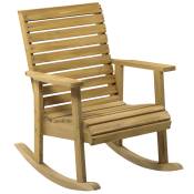 Outsunny Fauteuil à bascule rocking chair d'extérieur jardin en bois massif - 64 x 86 x 85 cm marron