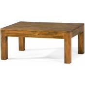 Pegane - Table basse rectangulaire en pin massif coloris naturel - Longueur 70 x Profondeur 55 x Hauteur 40 cm
