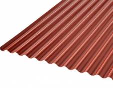 Plaque ondulée PVC rouge-gris 200 x 100 cm ép. 2 mm (vendue à la plaque)