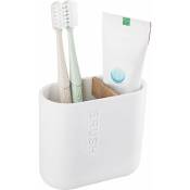 Porte-brosse à dents électrique en bambou, organisateur de rangement de salle de bain, comptoir pour dentifrice, fil dentaire, rasoir, blanc