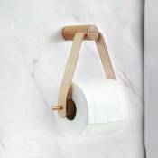 Porte-rouleau de papier toilette mural en bois - Porte-rouleau de papier toilette - Anneaux de serviette de bain uniques - Accessoires de salle de