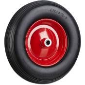 Relaxdays - Roue de brouette 4.80 4.00-8, roue en caoutchouc, roue de secours, pneus de diable 100 kg charge, noir rouge