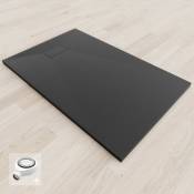 Saniverre - baya Receveur de douche extra-plat aspect pierre 70 x 120 cm Noir - Noir
