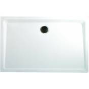 Schulte - Receveur de douche acrylique, rectangulaire, extra plat à poser ou à encastrer, avec pieds 160 x 75 x 3,5 cm