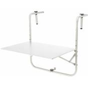 Spetebo - Table de balcon en métal 60x43 cm - ambiance - couleur : blanc