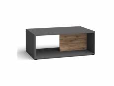 Table basse 110x60x41cm moderne de haute qualité couleur: graphite mat et chêne artisan foncé mona