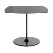 Table d'appoint carrée en acier et cristal noire 50 cm Thierry - Kartell