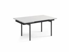 Table extensible 160-240 cm céramique blanc pieds