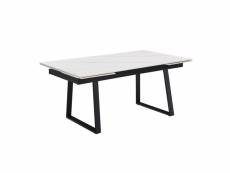 Table extensible 160/240 cm céramique blanc marbré pied luge - nevada 02 65087492_65087496