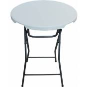 Table haute pliante en plastique ø 80 cm Lili - blanc
