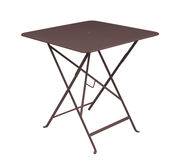 Table pliante Bistro / 71 x 71 cm - Trou pour parasol - Fermob marron en métal
