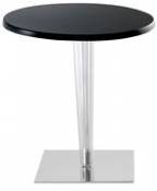 Table ronde Top Top - Contract outdoor / Ø 70 cm - Kartell noir en plastique