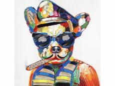 Tableau chien stylé pop art peinture 50x50 cm - doggy