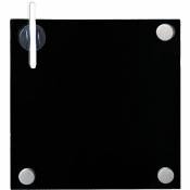 Tableau magnétique en verre tableau blanc, tableau en verre, tableau magnétique, tableau d'affichage, 45 x 45 x 0,4 cm, noir - Melko
