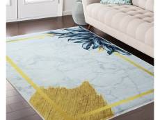 "tapis feuille gold, blanc dimensions - 160x230" TPS_FEUILL_BLGOLD160