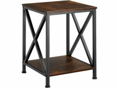Tectake table d’appoint carlton 40,5x40,5x52,5cm - bois foncé industriel 404358