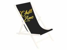 Toile de rechange, tissu de remplacement de fauteuil de plage, chaise longue pliante en bois motif chill zone [119]