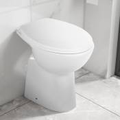 Toilette haute sans bord fermeture douce 7 cm Céramique Blanc - Blanc