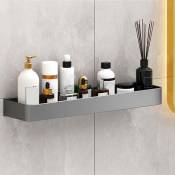 Ugreat - tagères de rangement murales pour salle de bain, étagères de rangement pour douche en aluminium, étagères de salle de bain, gris 30 cm