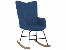 Vidaxl chaise à bascule bleu tissu