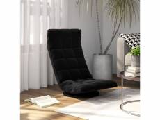 Vidaxl chaise de sol pivotante noir velours