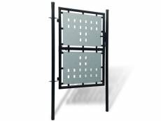 Vidaxl portail simple de clôture noir 100x225 cm 141688