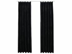 Vidaxl rideaux occultants avec crochets 2 pcs velours noir 140x175 cm 134492