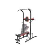 Viking Choice - Banc de musculation banc de sport avec barre de traction - multifonctionnel - entièrement réglable - Noir rouge