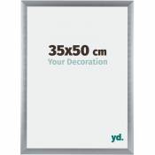 Yd. - Your Decoration - 35x50 cm - Cadres Photos en Aluminium Avec acrylique - Anti-Reflet - Excellente Qualité - Argent Brossé - Cadre Decoration