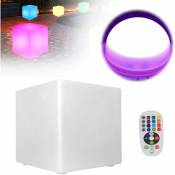16 led changeant de couleur en forme de cube de tabouret avec télécommande, lampe lumineuse rechargeable éclairage décoratif