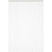 1x Rideau fils, rideau de porte ou de fenêtre, rideau de fil, 145x245 cm, rideau spaghetti, peut être raccourci, blanc