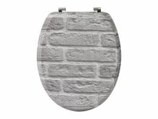 Abattant wc aspect briques avec kit fixation en acier