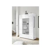 Azura Home Design - Vitrine 2 portes vitrées mirel blanc 121 cm