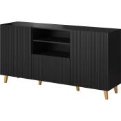Bim Furniture - Commode pafos 2D1S 150 cm buffet noir mat