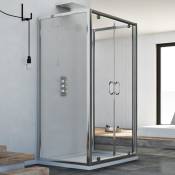 Cabine de douche en forme u saloon verre transparent