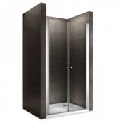 Cadentro - Porte de douche hauteur 195 cm verre transparent 112x195 cm